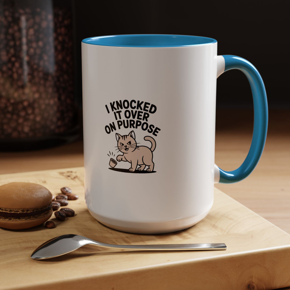 I Knocked It Over On Purpose Mug, Funny Cat Coffee Mug, Cute Cat Lover Gift, Sarcastic Cat Mug, Mischievous Cat Ceramic Mug