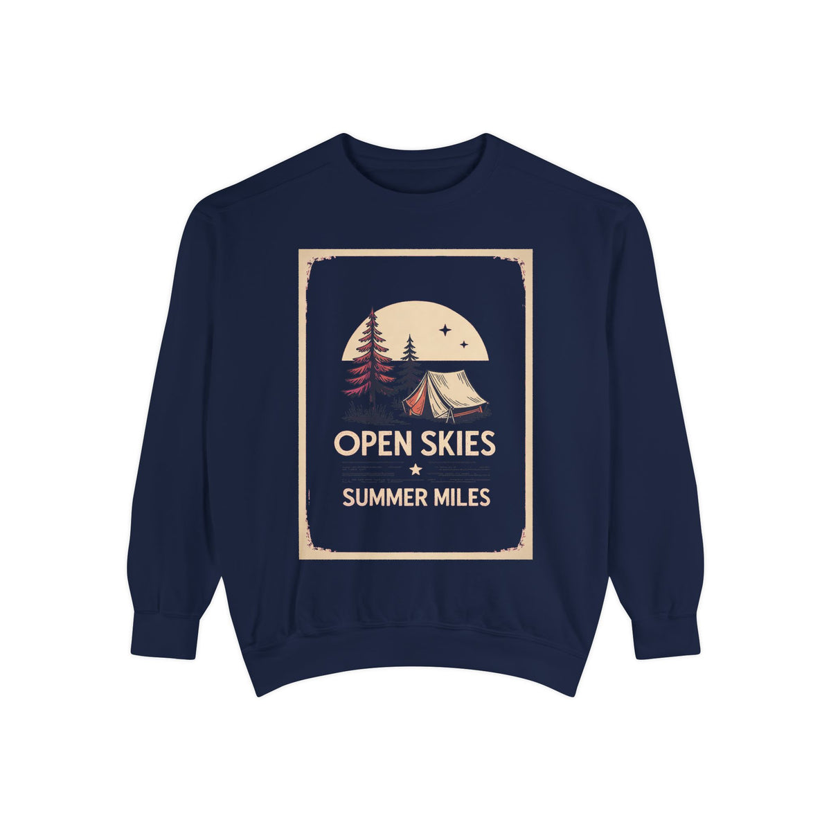 Camping Sweatshirt, Fourth of July Gift, Open Skies Summer Miles Crewneck, 4th of July Camping Tee, Patriotic Outdoor Sweatshirt, Camper Gi…