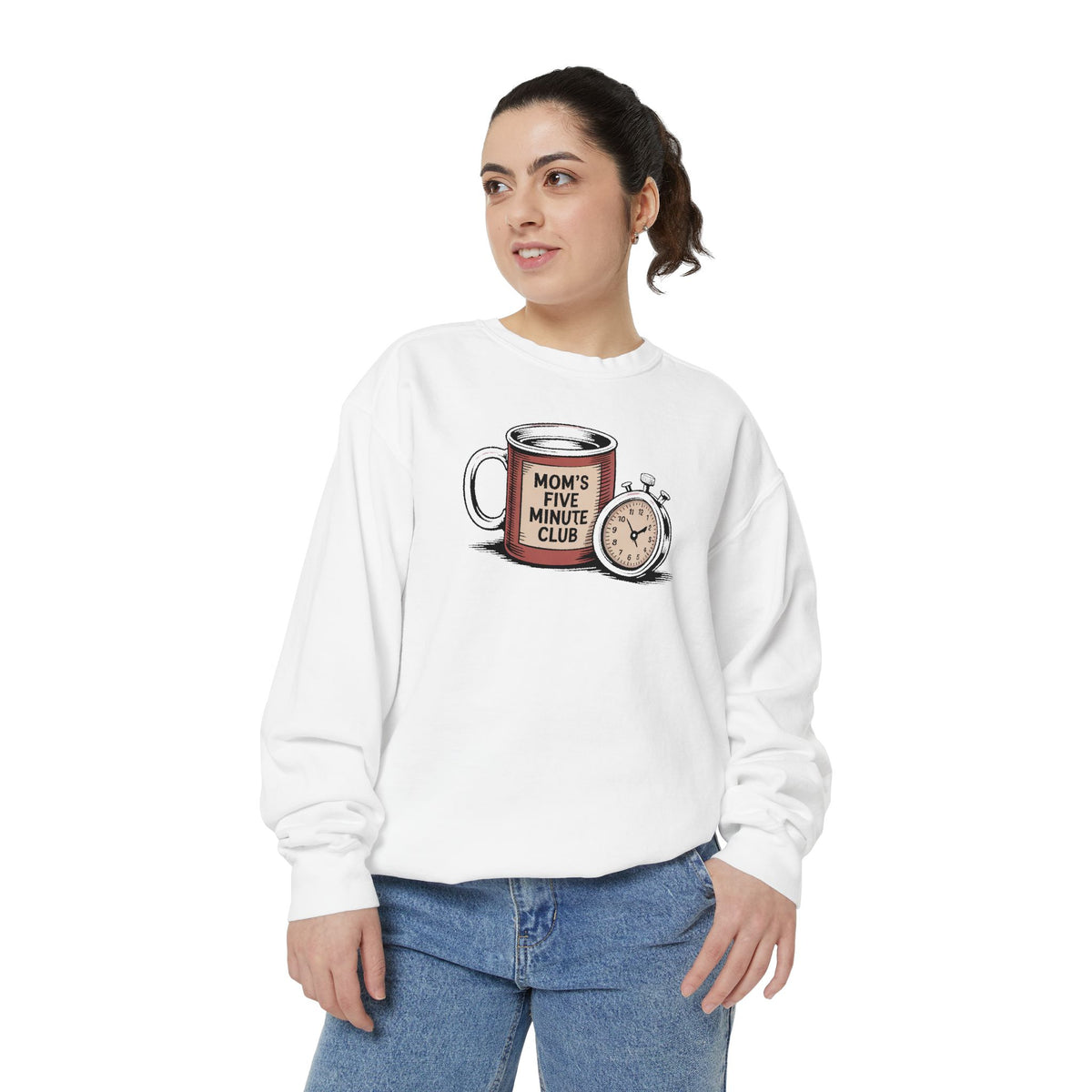 Mom's Five Minute Club Sweatshirt, Funny Coffee Lover Gift For Mom, Mothers Day Gift, Coffee Break Crewneck, Gift For Busy Mom, Mom Coffee…