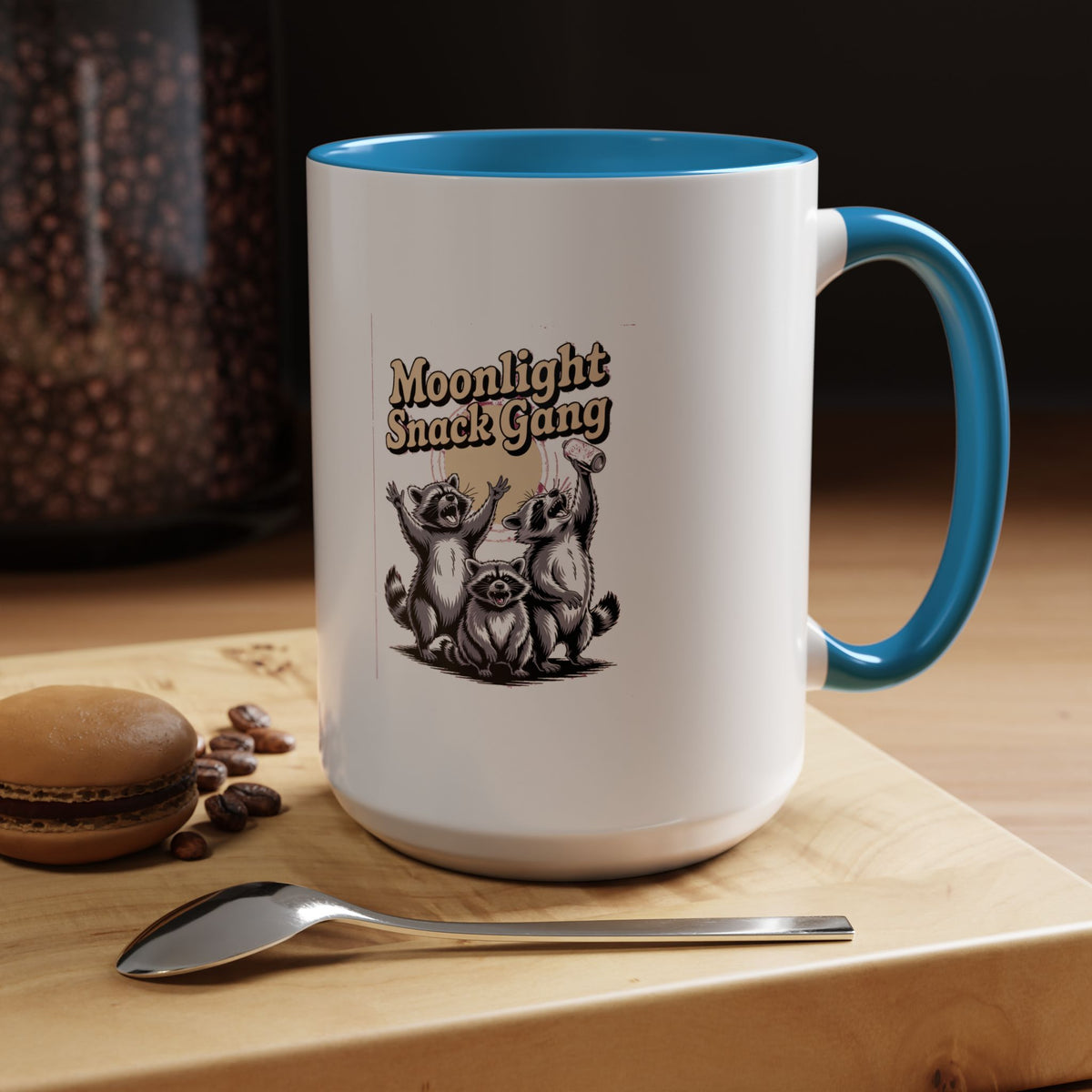 Retro Raccoon Mug, Moonlight Snack Gang Mug, Vintage 90s Raccoon Coffee Mug, Funny Trash Panda Gift, Retro Airbrush Style Mug