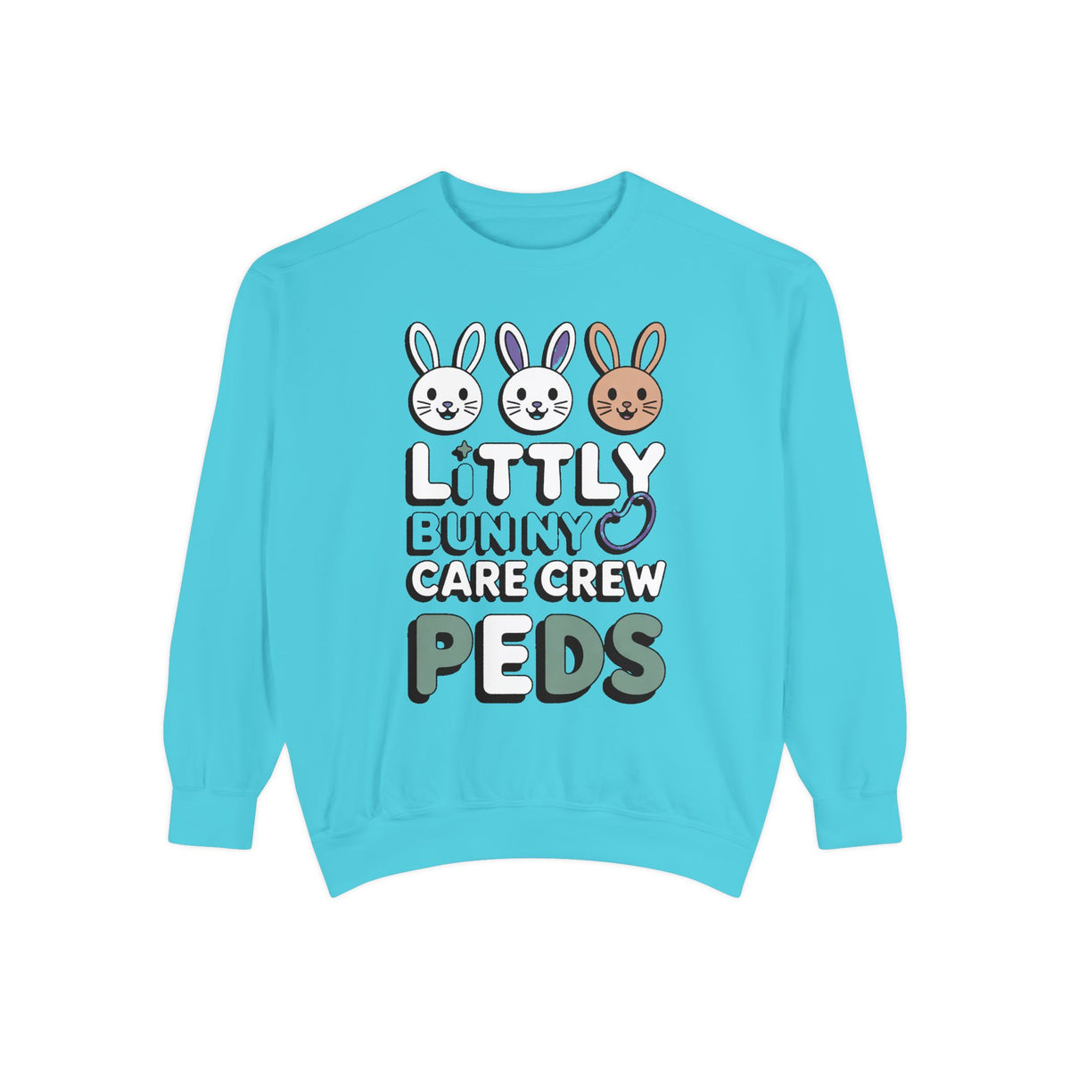 Pediatric Nurse Sweatshirt, Little Bunny Care Crew, Easter Gift For Peds Nurse, Cute Bunny Nurse Shirt, Easter Nurse Appreciation Sweatshir…