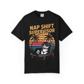Retro Cat Sunset Shirt, Funny Nap Shift Supervisor T-Shirt, Vintage 90s Cat Lover Gift, Cool Cat Sunglasses Tee