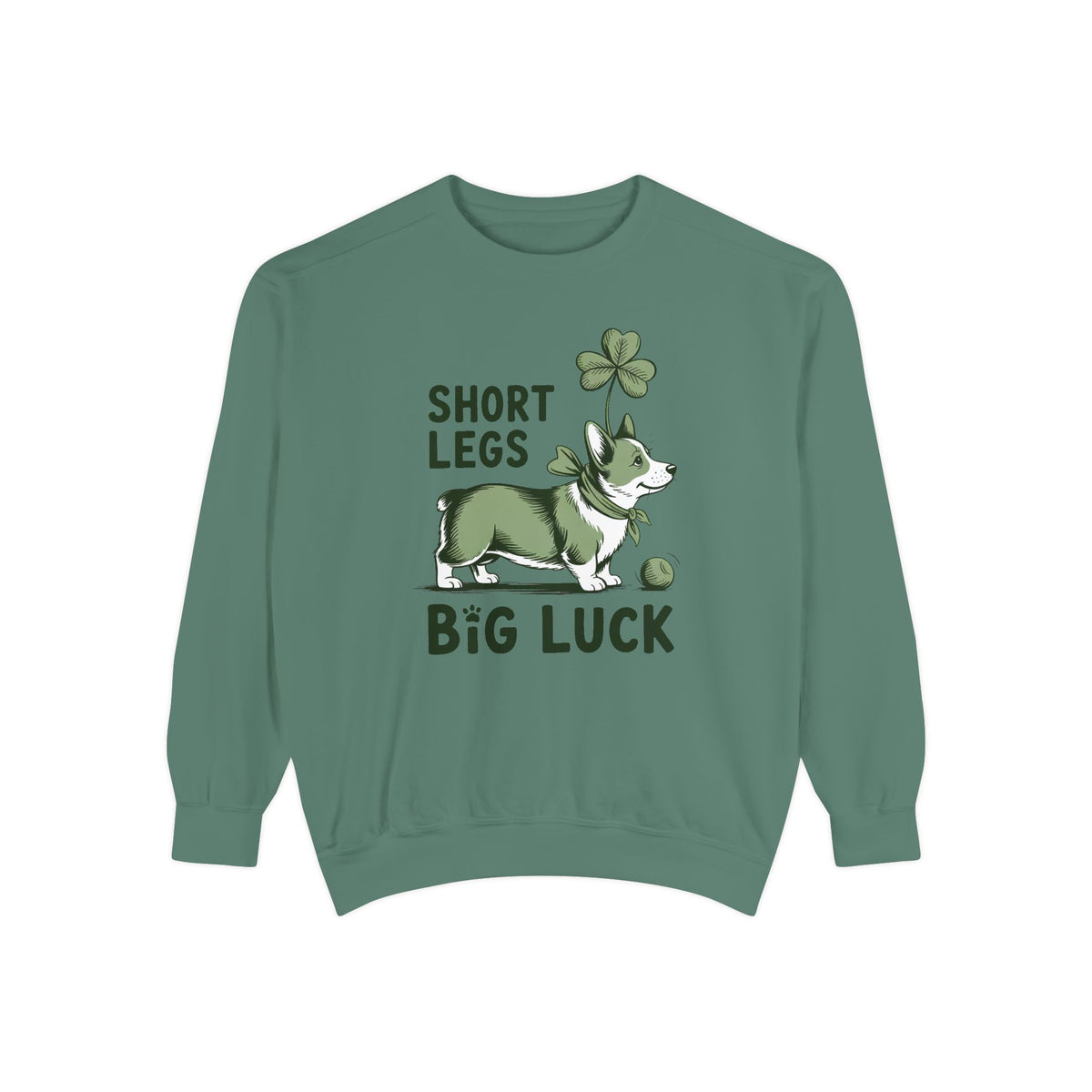Corgi Owner Sweatshirt, St Patrick's Day Gift For Corgi Mom, Short Legs Big Luck Crewneck, Funny Corgi Lover Tee, Lucky Dog Owner Sweatshirt