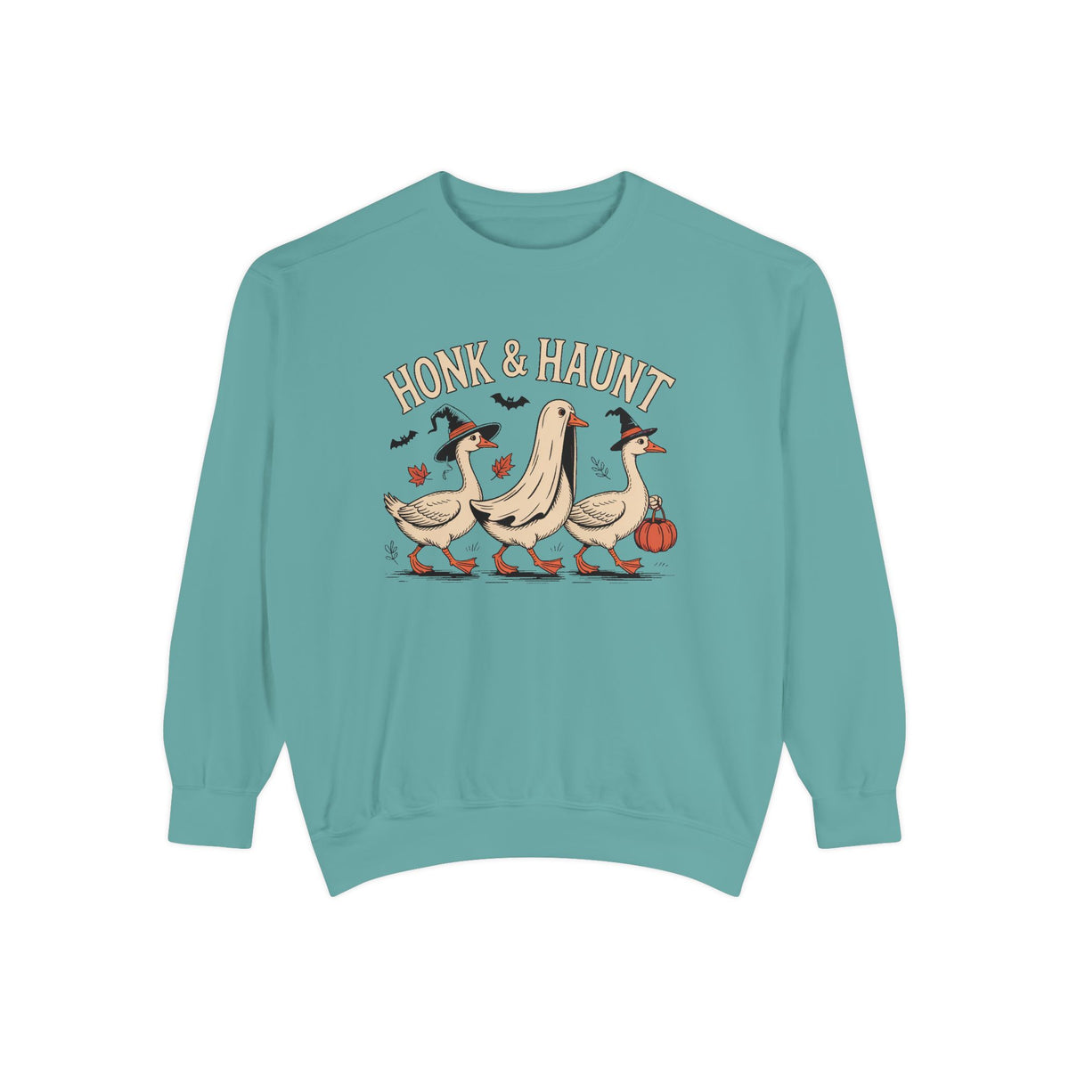 Honk & Haunt Geese Sweatshirt, Funny Halloween Goose Crewneck, Vintage Spooky Season Sweatshirt, Bird Lover Halloween Gift
