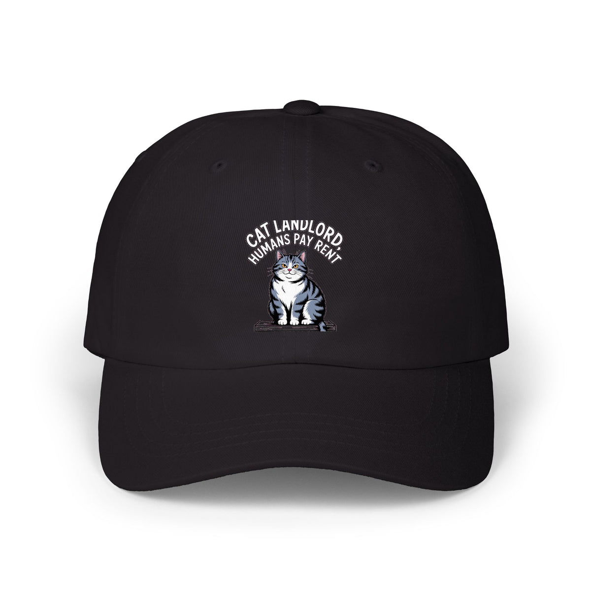 Cat Landlord Dad Cap, Funny Cat Hat, Humans Pay Rent Embroidered Cap, Cute Cat Lover Gift, Smug Cat Baseball Hat, Crazy Cat Person