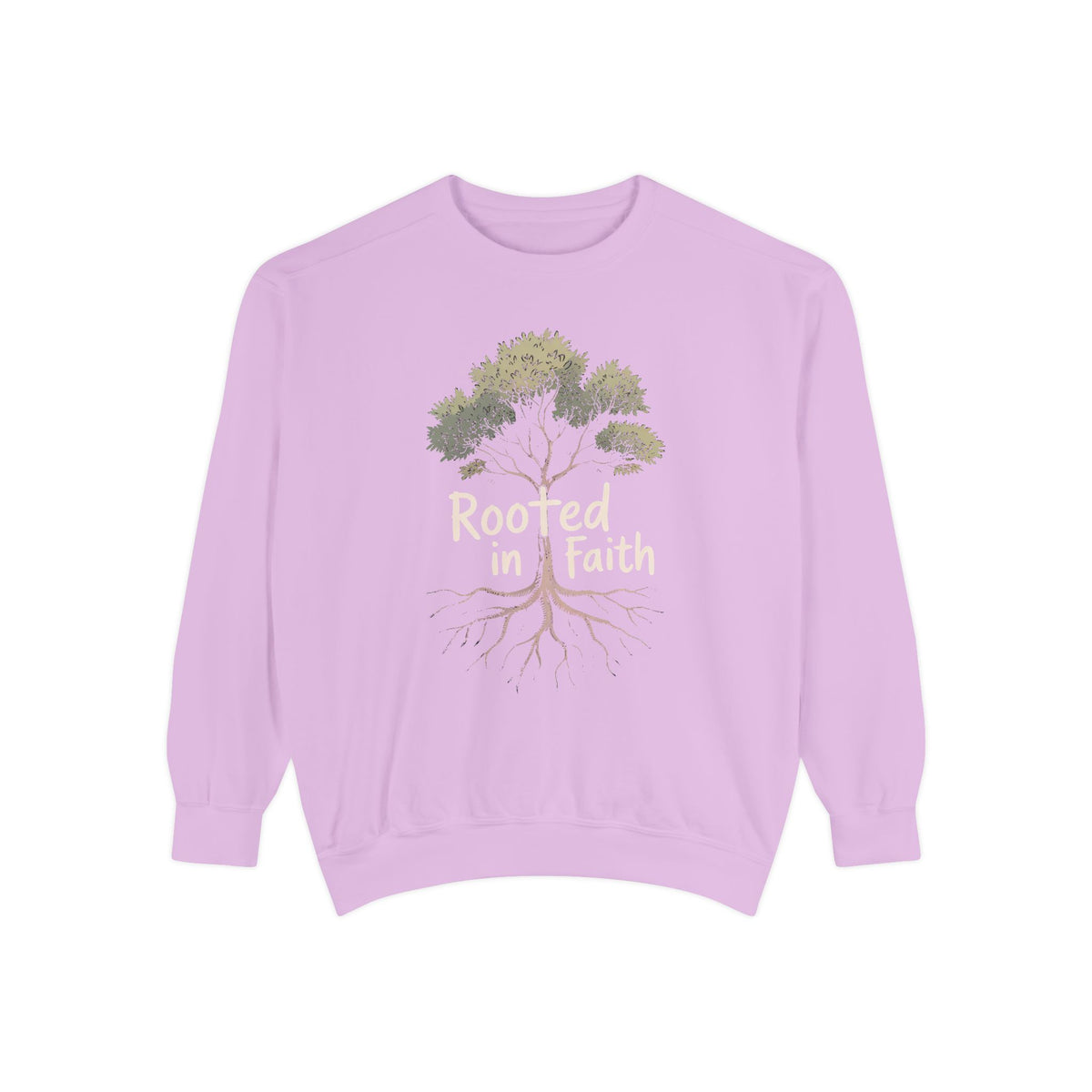 Rooted In Faith Sweatshirt, Christian Minimalist Crewneck, Faith Based Gift, Botanical Cross Tree Sweatshirt, Religious Positive Message Tee