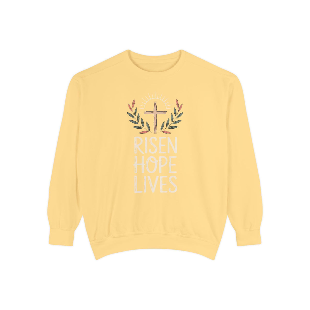 Christian Easter Sweatshirt, Risen Hope Lives Crewneck, He Is Risen Gift, Religious Easter Crewneck, Faith Based Easter Gift, Cross Sweatsh…