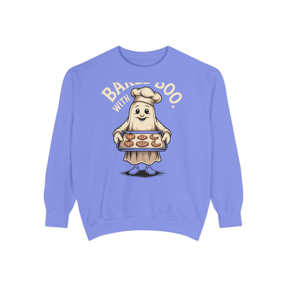 Baked With Boo Ghost Sweatshirt, Halloween Baking Crewneck, Cute Ghost Cookie Shirt, Fall Bakery Gift, Spooky Season Sweatshirt