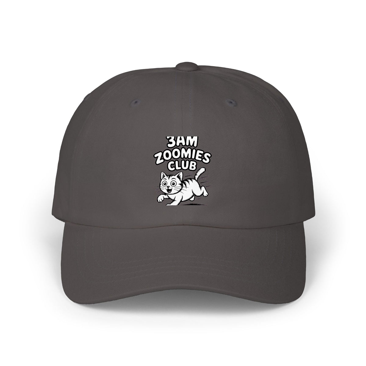 3AM Zoomies Club Dad Hat, Funny Cat Cap, Crazy Cat Lady Gift, Cute Cat Lover Embroidered Hat, Zoomies Cat Dad Cap, Feral Cat Hat
