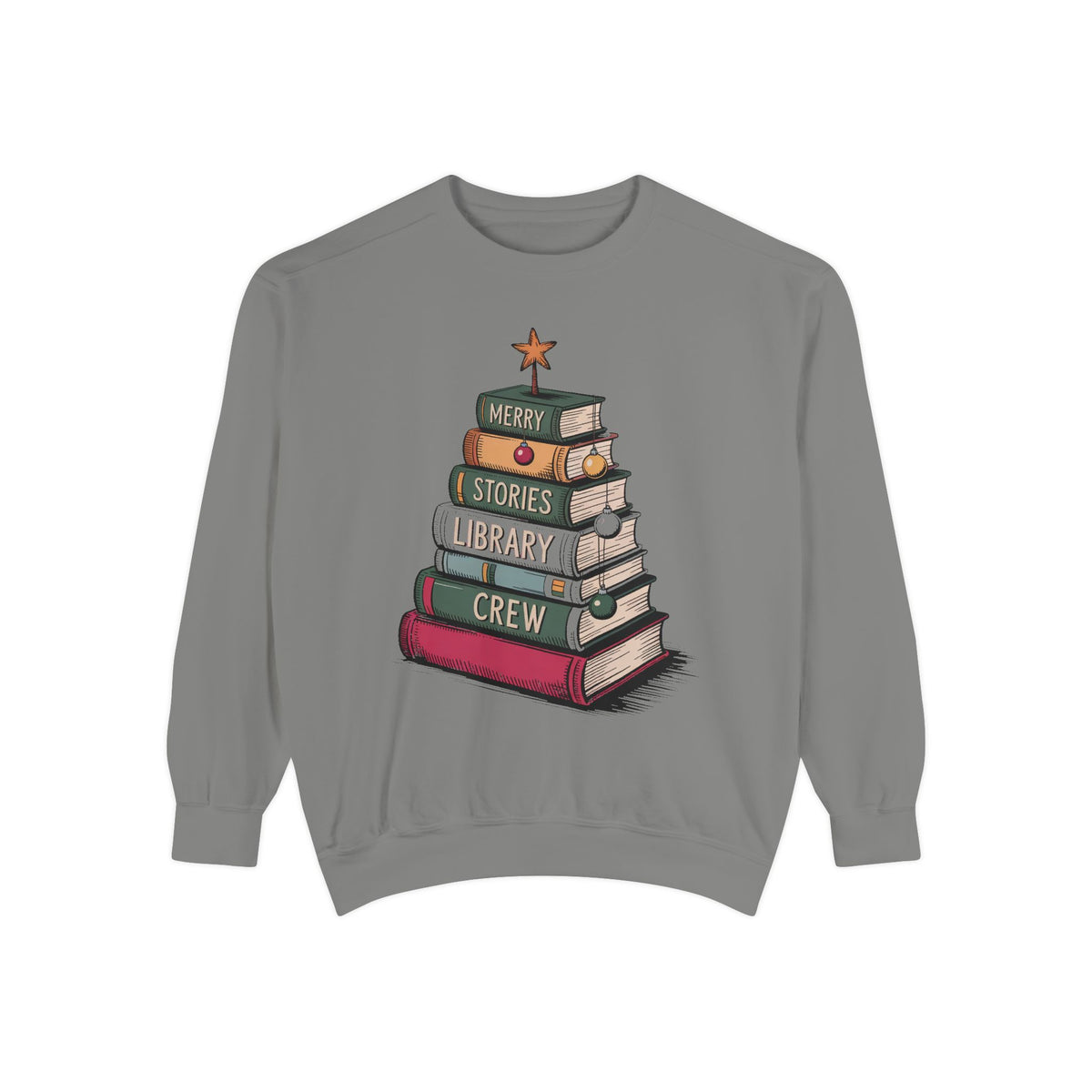 Librarian Christmas Sweatshirt, Library Crew Gift, Merry Stories Crewneck, Christmas Gift For Librarian, Book Lover Holiday Sweatshirt, Lib…