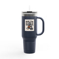 Here For The Treats Raccoon Travel Mug, Funny Halloween Tumbler, Spooky Season 40oz Tumbler with Handle, Trick or Treat Gift