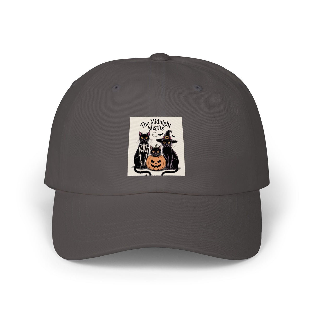 Halloween Black Cats Dad Hat, Funny Cat Costume Embroidered Cap, Spooky Season Dad Cap, Midnight Misfits Cat Lover Gift