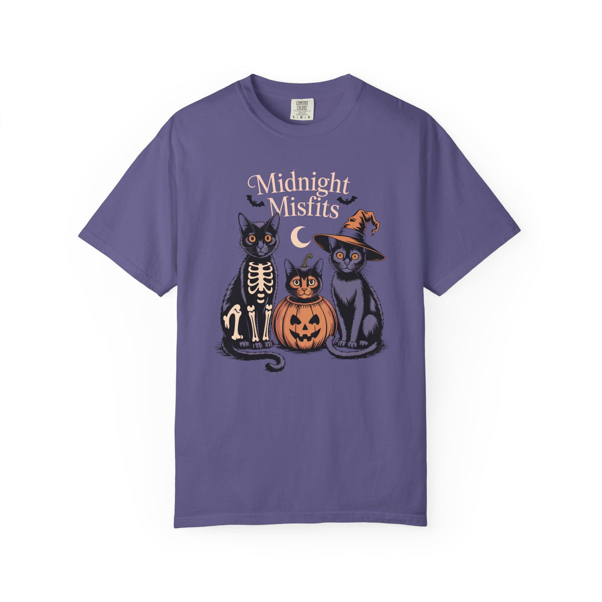 The Midnight Misfits Cats Shirt, Funny Black Cat Halloween T-Shirt, Vintage Cat Costume Tee, Spooky Season Gift