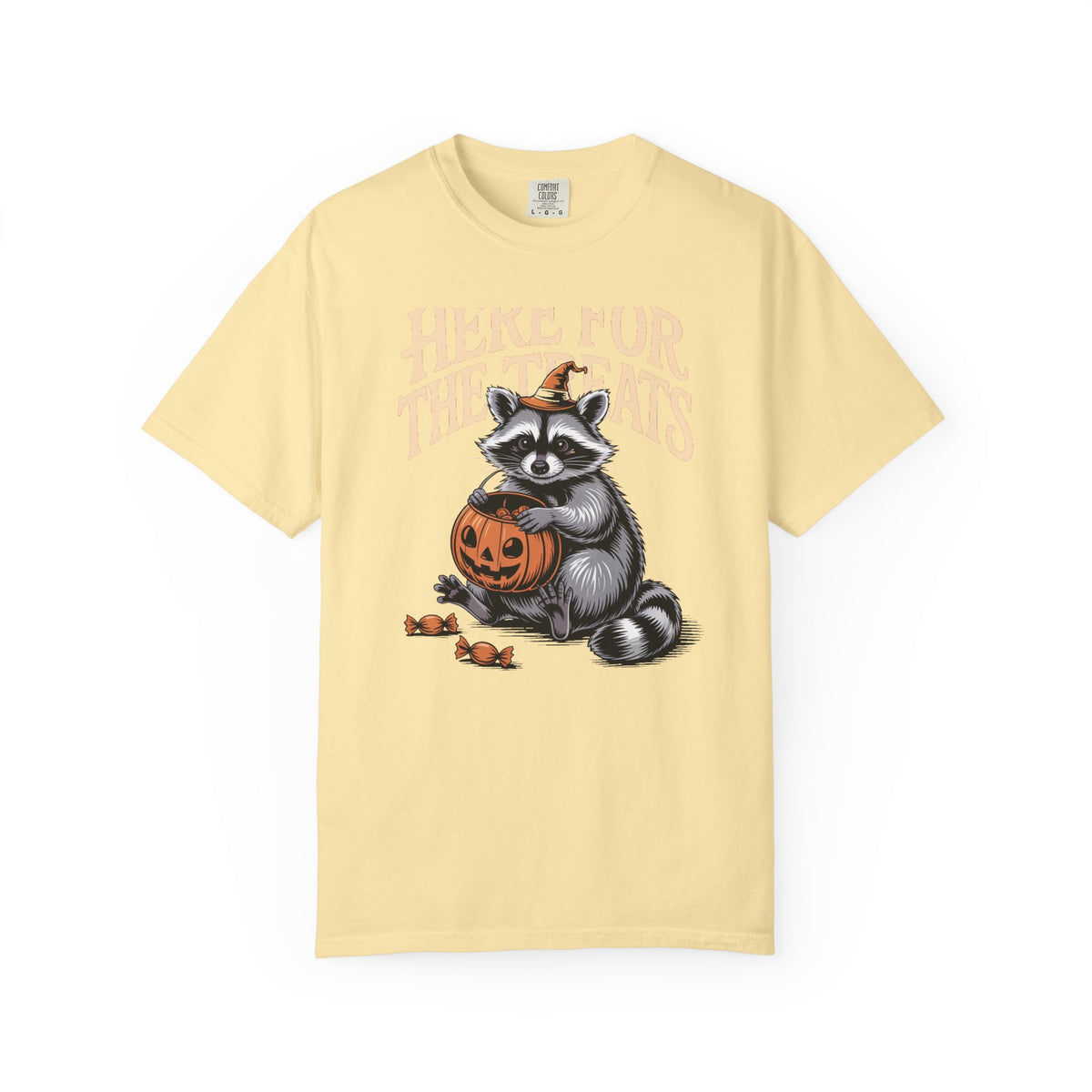 Here For The Treats Raccoon Shirt, Funny Halloween T-Shirt, Vintage Trick Or Treat Tee, Spooky Season Raccoon Gift