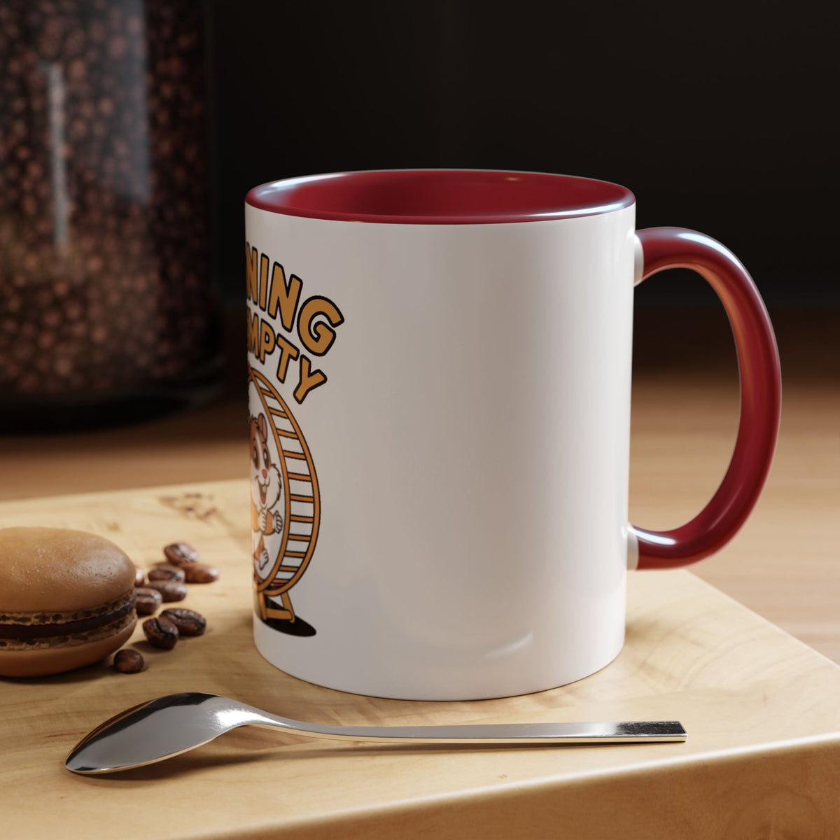 Running On Empty Hamster Mug, Funny Tired Hamster Coffee Cup, Cute Exhausted Wheel Runner Gift, Sarcastic Coffee Mug for Coworker