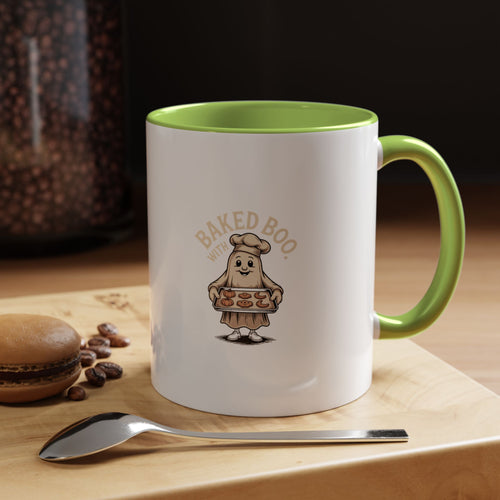 Baked With Boo Ghost Mug, Halloween Baking Coffee Cup, Cute Ghost Cookies Mug, Fall Kitchen Gift, Spooky Season Coffee Mug