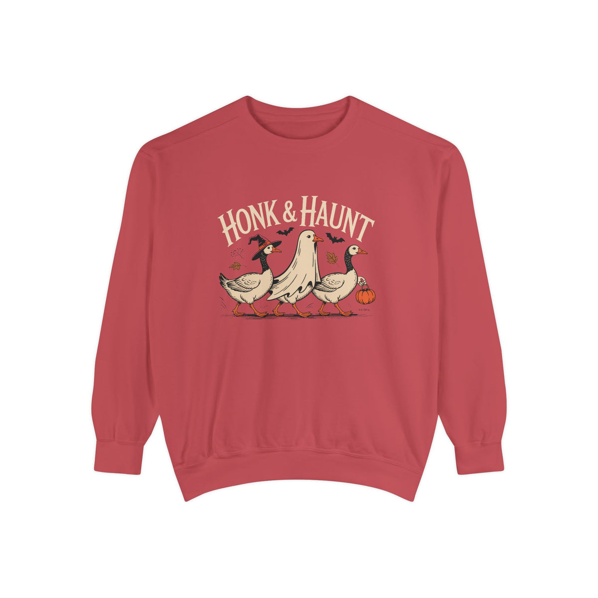 Honk & Haunt Geese Sweatshirt, Funny Halloween Goose Crewneck, Vintage Halloween Bird Sweatshirt, Spooky Season Gift