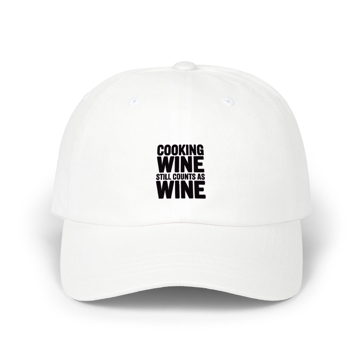 Cooking Wine Still Counts Dad Hat, Funny Wine Lover Cap, Sarcastic Kitchen Humor Embroidered Hat, Gift for Wine Drinker