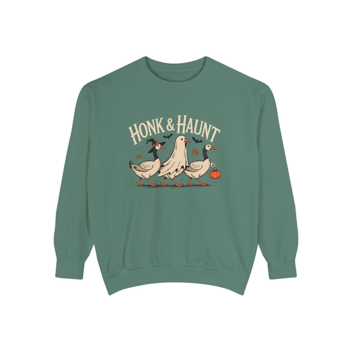 Honk & Haunt Geese Sweatshirt, Funny Halloween Goose Crewneck, Vintage Halloween Bird Sweatshirt, Spooky Season Gift