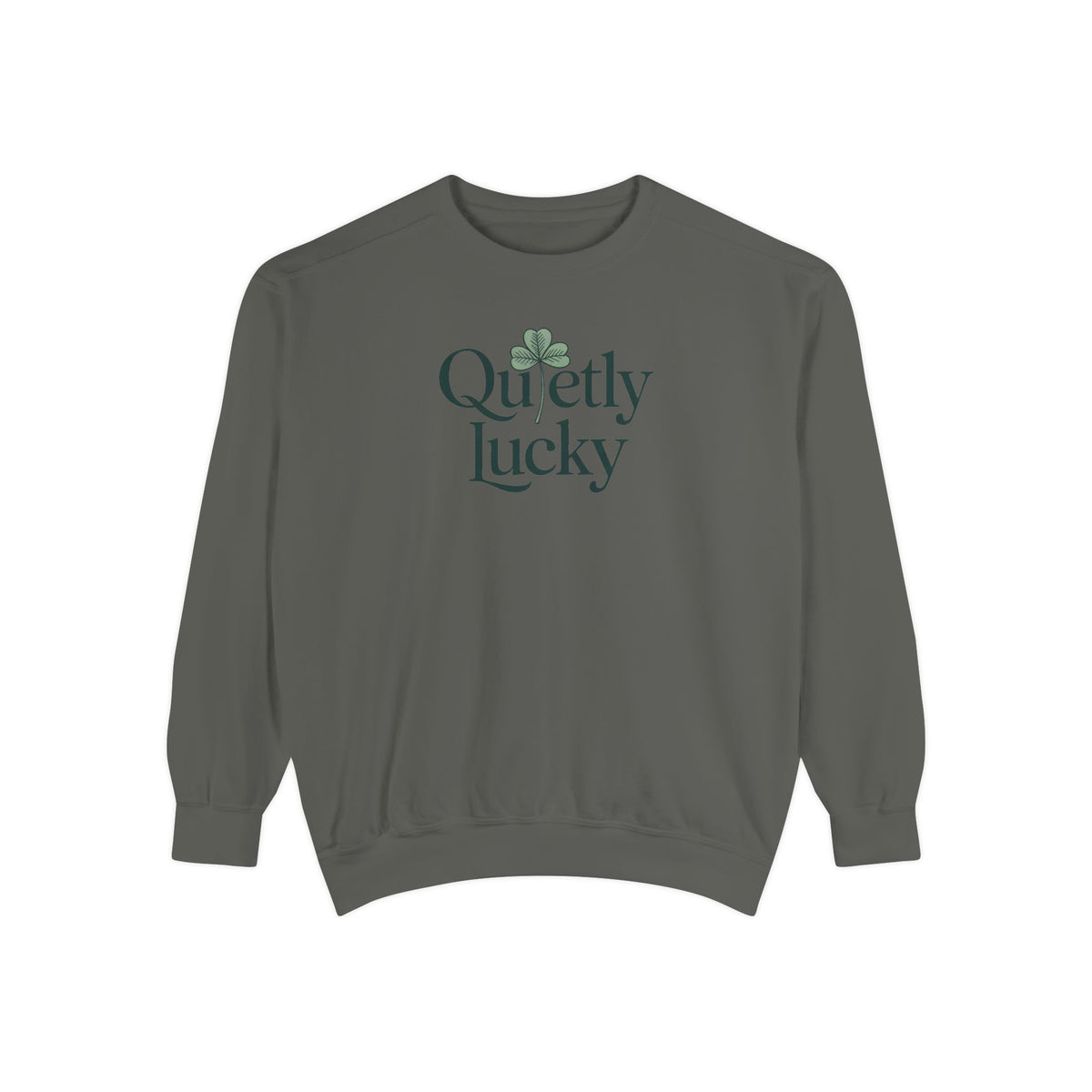 Introvert Sweatshirt, Quietly Lucky Shirt, St Patricks Day Gift For Introvert, Minimalist Shamrock Sweatshirt, Subtle St Paddys Day Tee, In…
