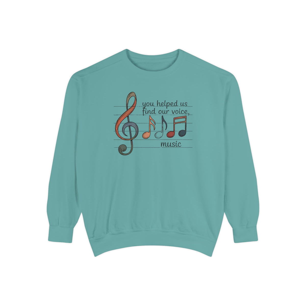 Music Teacher Sweatshirt, You Helped Us Find Our Voice, Teacher Appreciation Gift, Choir Teacher Crewneck, Band Director Gift, Music Teache…