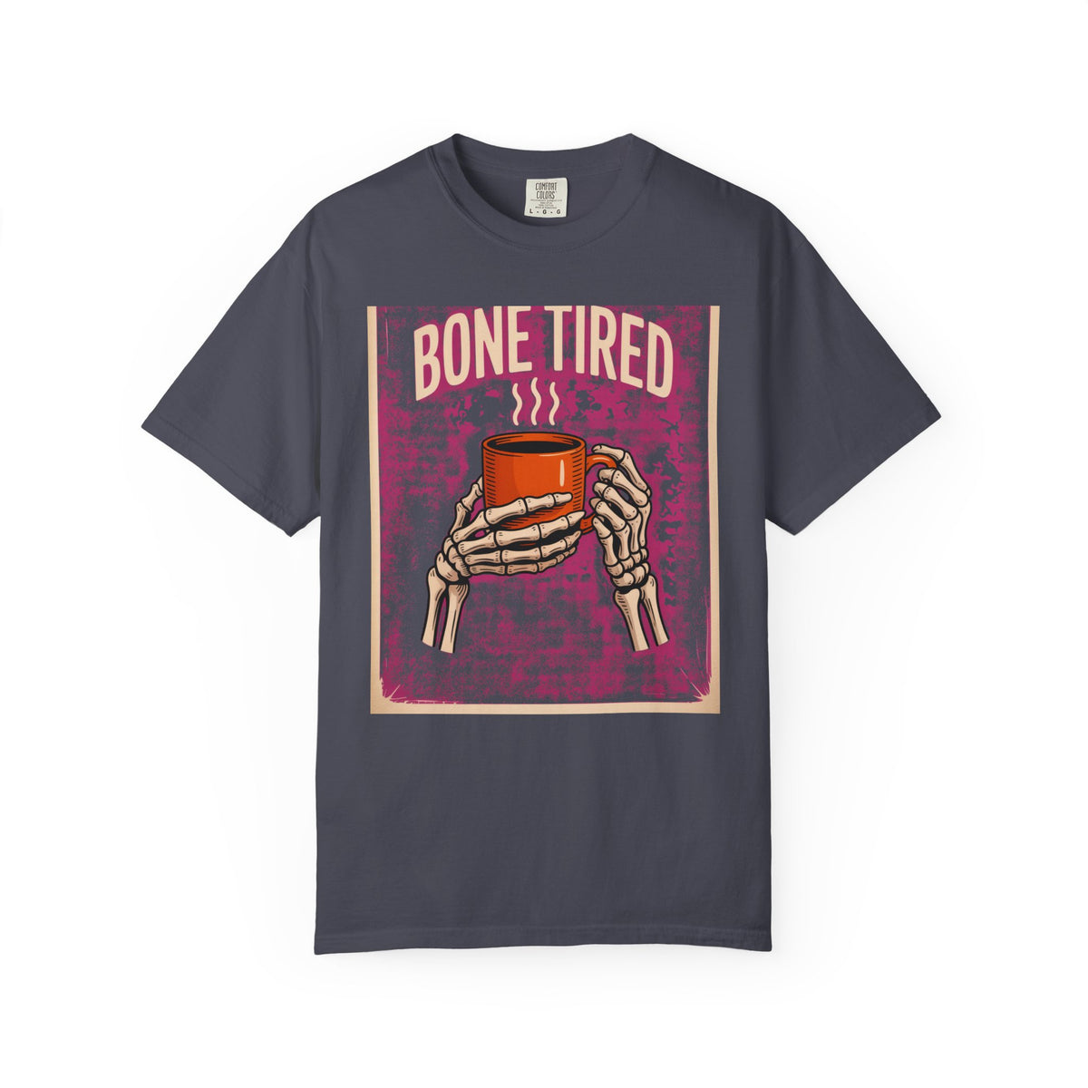 Bone Tired Coffee Shirt, Skeleton Hands Coffee Mug Tee, Halloween Shirt, Vintage Spooky Season T-Shirt, Funny Coffee Lover Gift