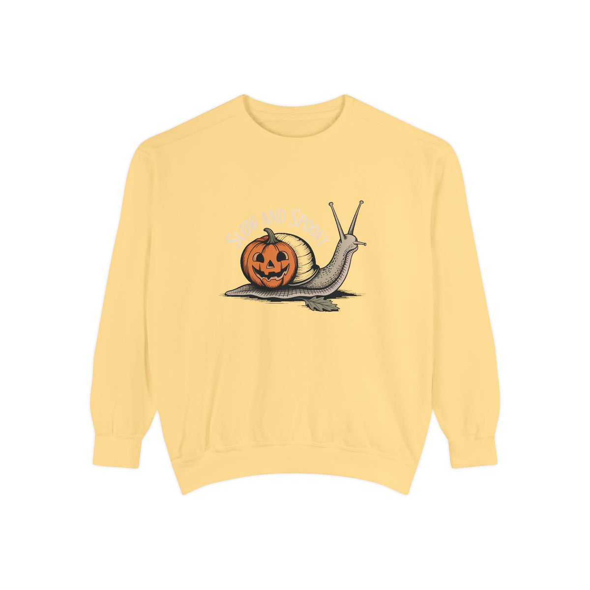 Slow And Spooky Snail Sweatshirt, Halloween Garden Snail Crewneck, Pumpkin Shell Vintage Engraving Tee, Spooky Season Gift