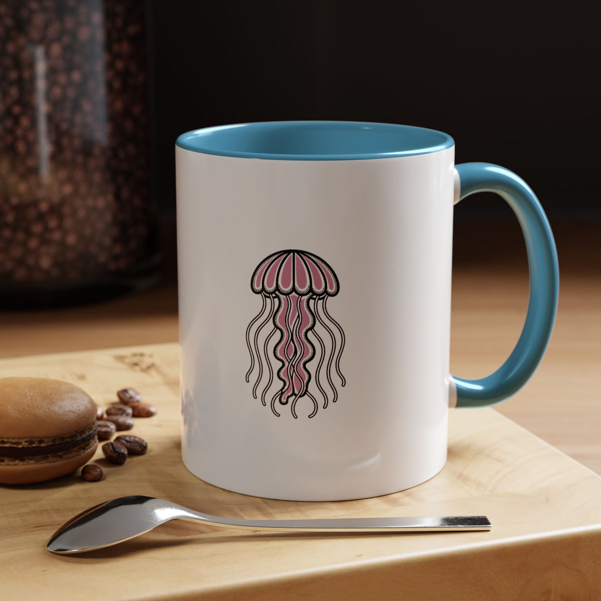 Cute Jellyfish Mug, Glowing Jellyfish Coffee Cup, Ocean Lover Gift, Cute Sea Animal Ceramic Mug, Ocean Lover Gift