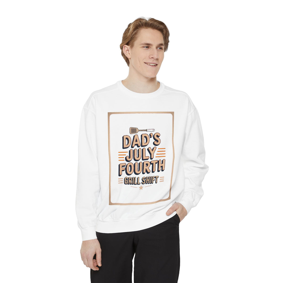 Dad BBQ Sweatshirt, Fourth Of July Grill Master Gift, Dad's Grill Shift Crewneck, Patriotic Dad Gift, Funny July 4th Sweatshirt For Dad