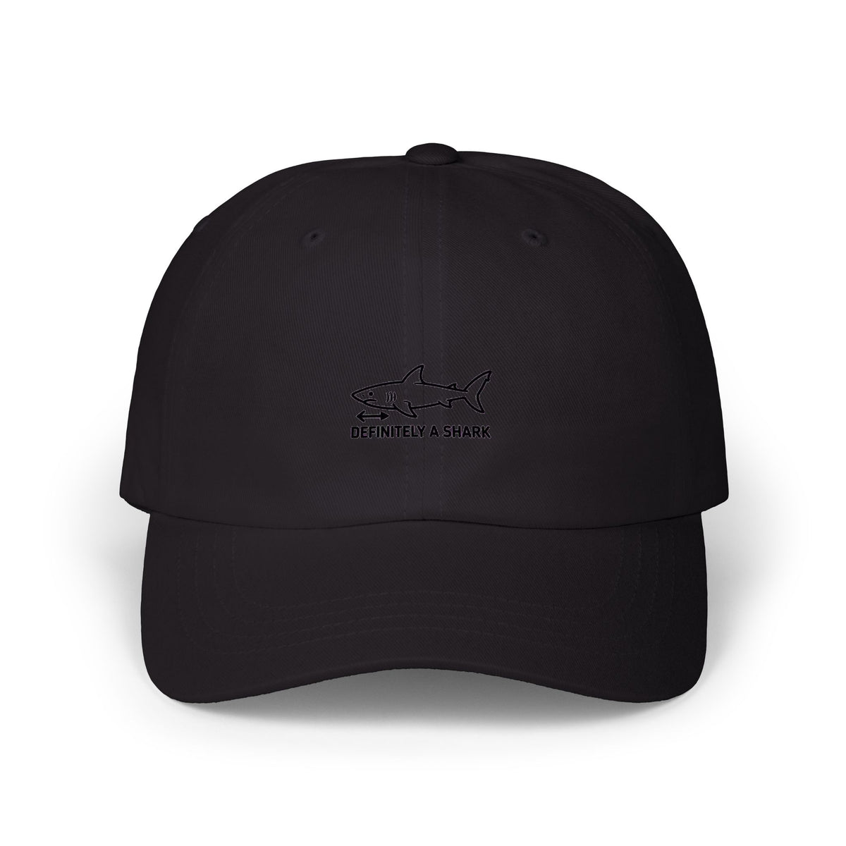 Definitely A Shark Diagram Dad Hat, Funny Deadpan Meme Cap, Sarcastic Shark Lover Gift, Embroidered Unstructured Baseball Cap