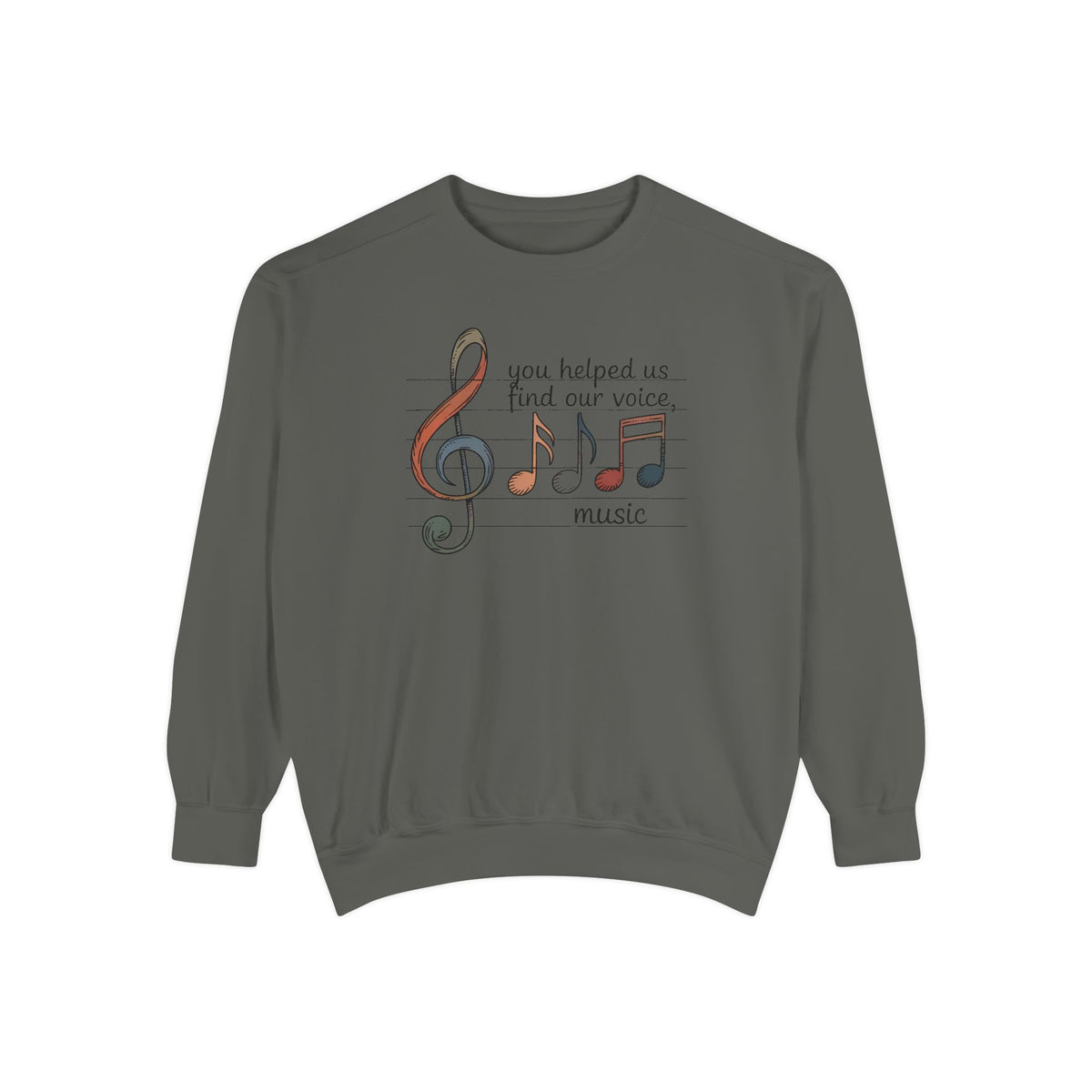 Music Teacher Sweatshirt, You Helped Us Find Our Voice, Teacher Appreciation Gift, Choir Teacher Crewneck, Band Director Gift, Music Teache…