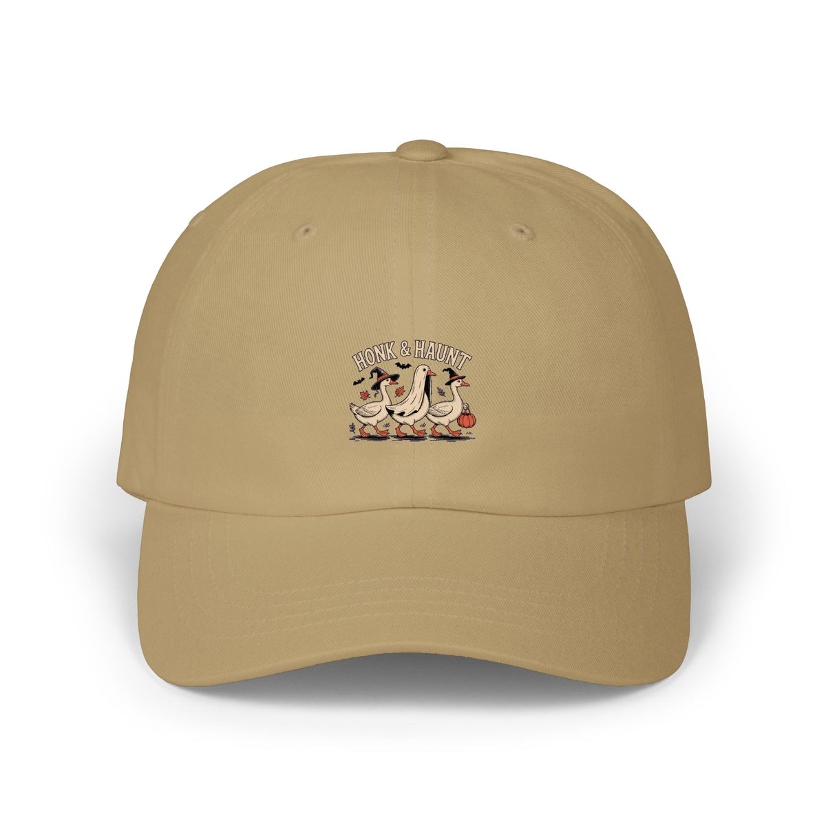 Halloween Goose Dad Hat, Honk & Haunt Funny Goose Cap, Vintage Spooky Season Embroidered Hat, Witch Ghost Goose Gift