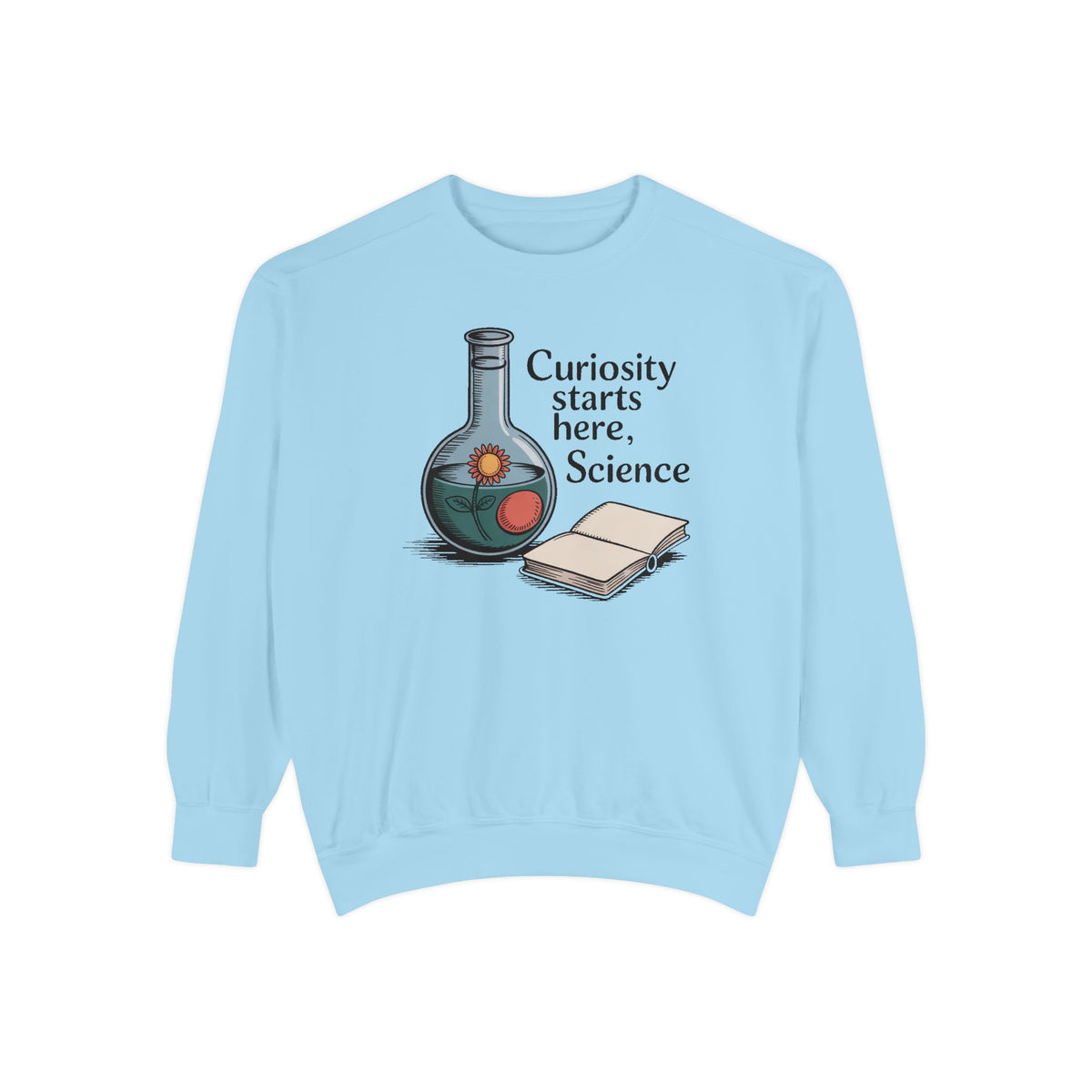 Science Teacher Sweatshirt, Back to School Gift For Science Teacher, Curiosity Starts Here Crewneck, Vintage Lab Flask Tee, Science Teacher…