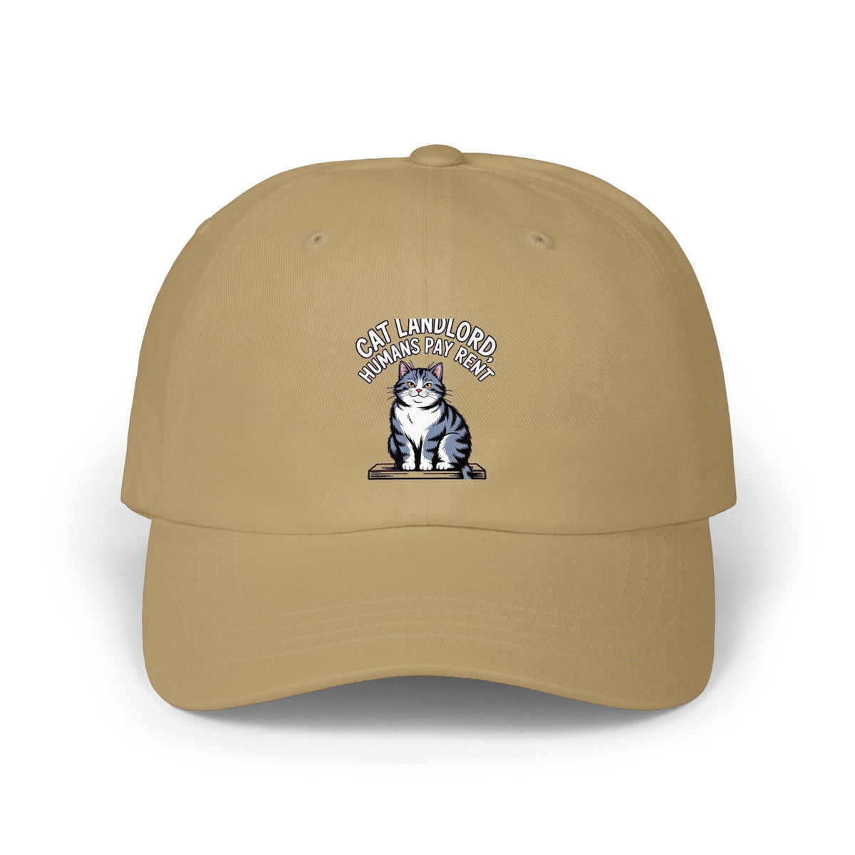Cat Landlord Dad Cap, Funny Cat Hat, Humans Pay Rent Embroidered Cap, Cute Cat Lover Gift, Smug Cat Baseball Hat, Crazy Cat Person