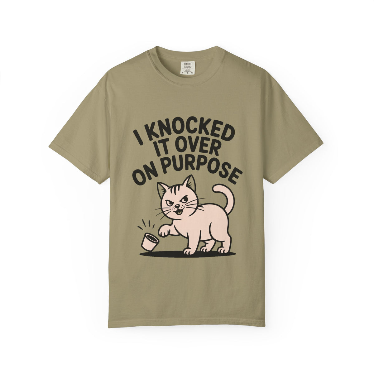 I Knocked It Over On Purpose Shirt, Funny Cat T-Shirt, Cute Cat Lover Gift, Sarcastic Cat Mom Shirt, Mischievous Cat Tee