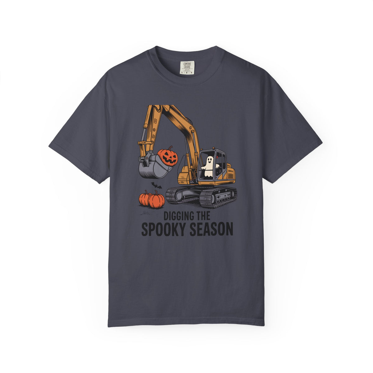 Digging The Spooky Season Excavator Shirt, Funny Halloween Construction Tee, Ghost Pumpkin Halloween T-Shirt, Excavator Lover Gift