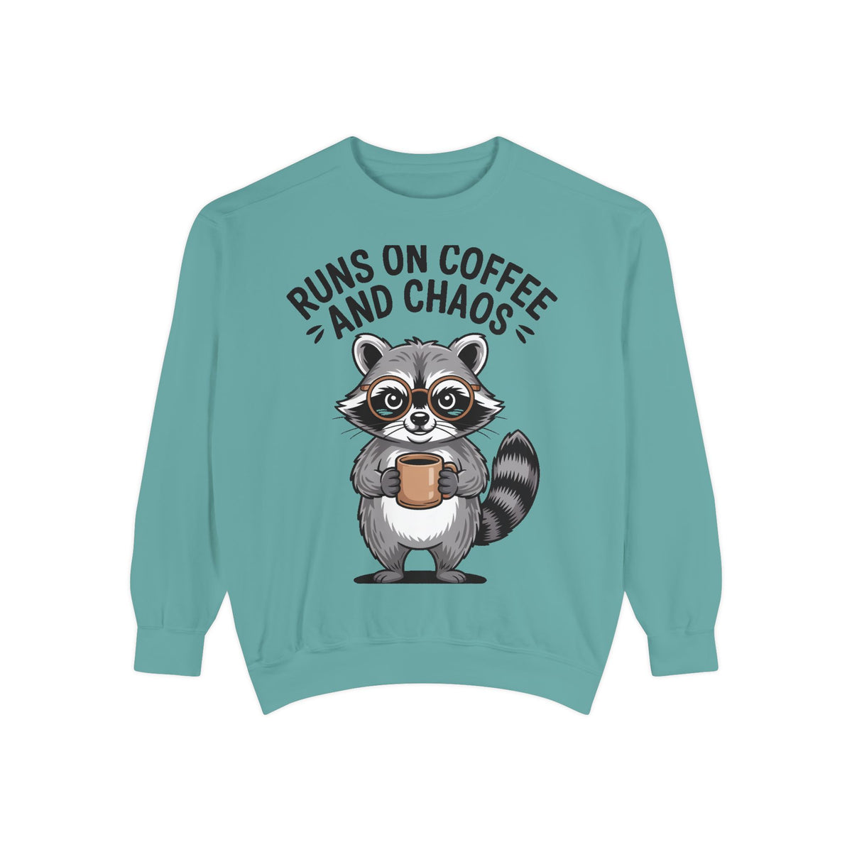 Nurse Raccoon Sweatshirt, Funny 'Runs On Coffee And Chaos' Crewneck, Cute Nurse Gift, Coffee Lover Sweatshirt, Nurse Appreciation Gift