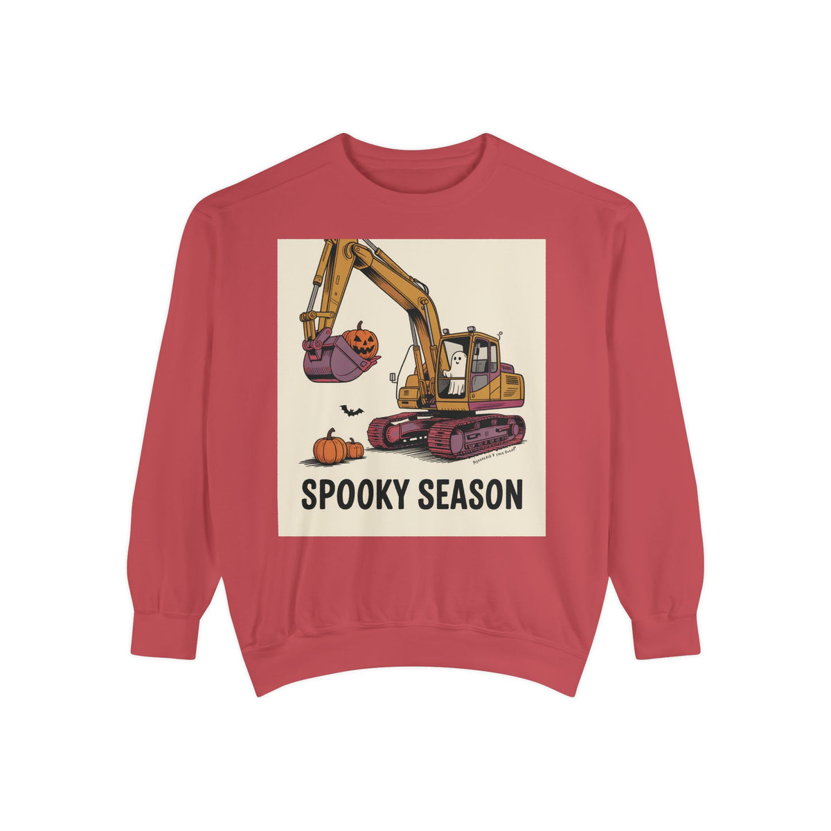 Digging The Spooky Season Excavator Sweatshirt, Funny Halloween Crewneck, Construction Ghost Pumpkin Shirt, Halloween Gift for Him