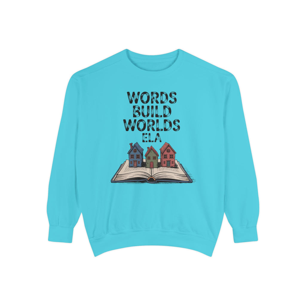 ELA Teacher Sweatshirt, Words Build Worlds Crewneck, English Teacher Retirement Gift, Language Arts Teacher Tee, ELA Teacher Appreciation S…