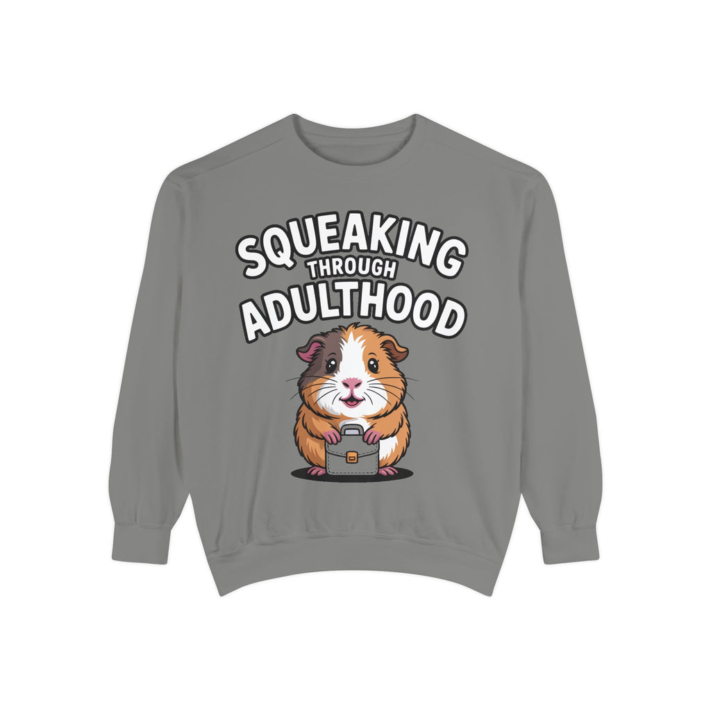 Guinea Pig Squeaking Through Adulthood Sweatshirt, Funny Guinea Pig Crewneck, Cute Adulting Sweatshirt, Guinea Pig Lover Gift