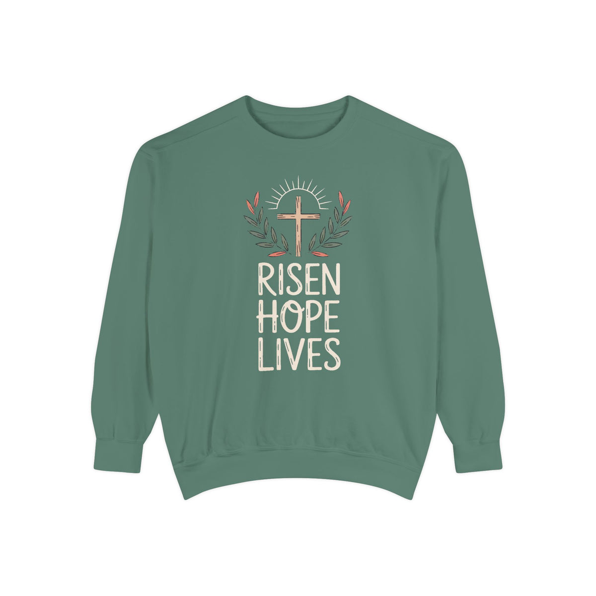 Christian Easter Sweatshirt, Risen Hope Lives Crewneck, He Is Risen Gift, Religious Easter Crewneck, Faith Based Easter Gift, Cross Sweatsh…