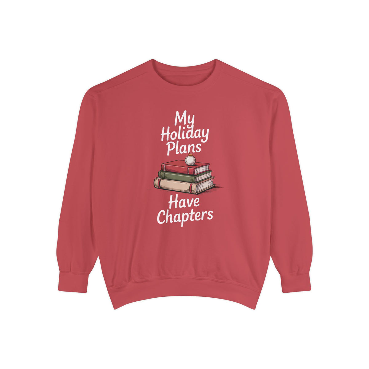 Bookish Christmas Sweatshirt, My Holiday Plans Have Chapters, Funny Book Lover Gift, Reader Christmas Crewneck, Bookworm Holiday Shirt, Boo…