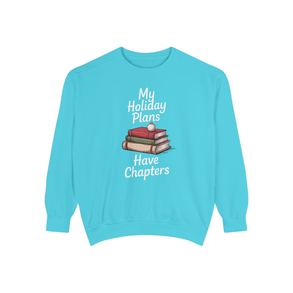 Bookish Christmas Sweatshirt, My Holiday Plans Have Chapters, Funny Book Lover Gift, Reader Christmas Crewneck, Bookworm Holiday Shirt, Boo…
