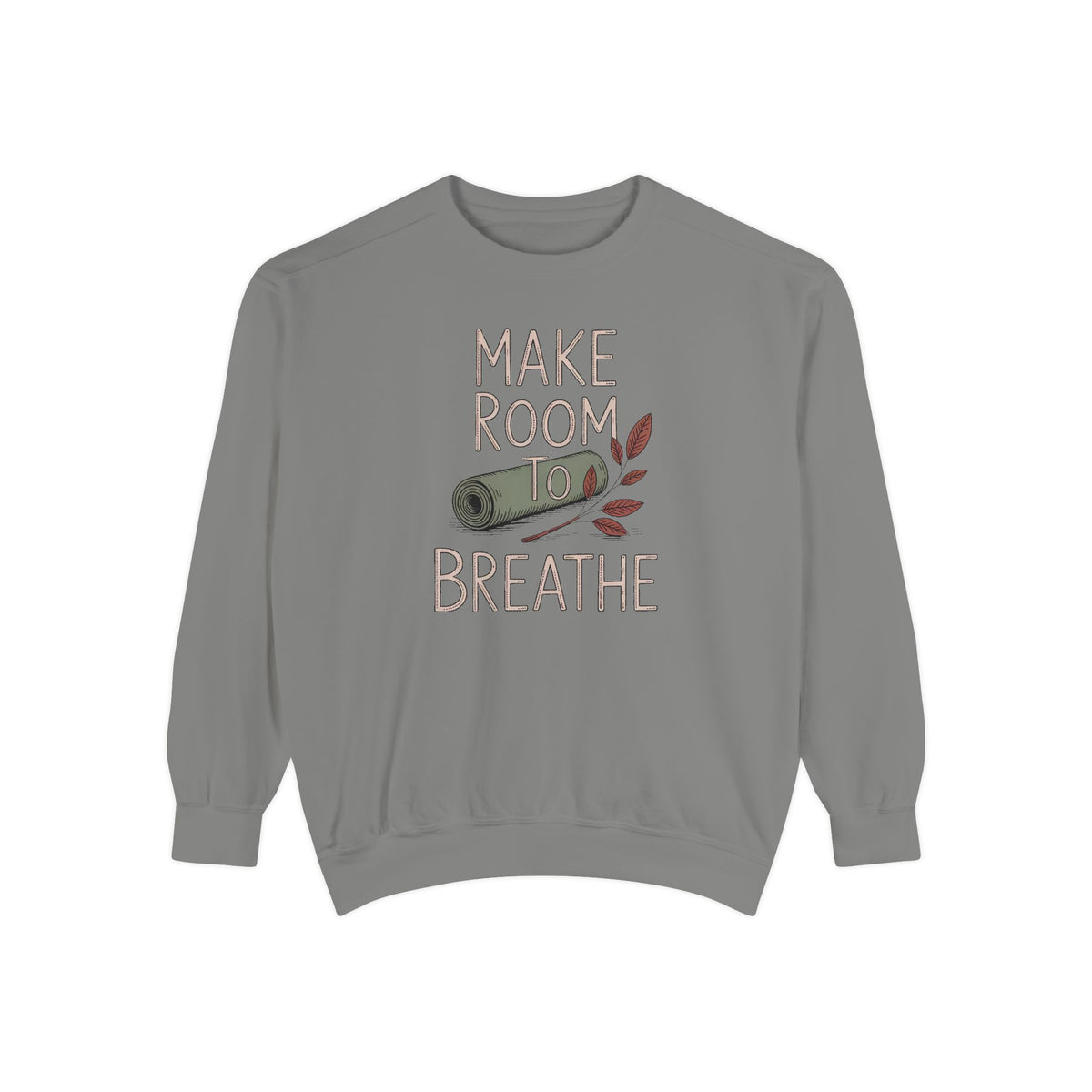 Yoga Lover Sweatshirt, Make Room To Breathe Crewneck, Yoga Hobby Gift, Embroidered Yoga Sweatshirt, Mindfulness Gift For Her, Yogi Pullover