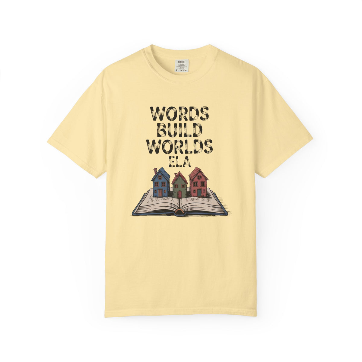 ELA Teacher Shirt, Words Build Worlds Tee, English Teacher Retirement Gift, Language Arts Teacher Appreciation, Reading Teacher Gift, Retir…