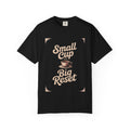 Coffee Lover T-Shirt, Small Cup Big Reset, Coffee Hobby Shirt, Retro Espresso Lover Gift, Coffee Addict Tee, Garment Dyed Coffee Shirt