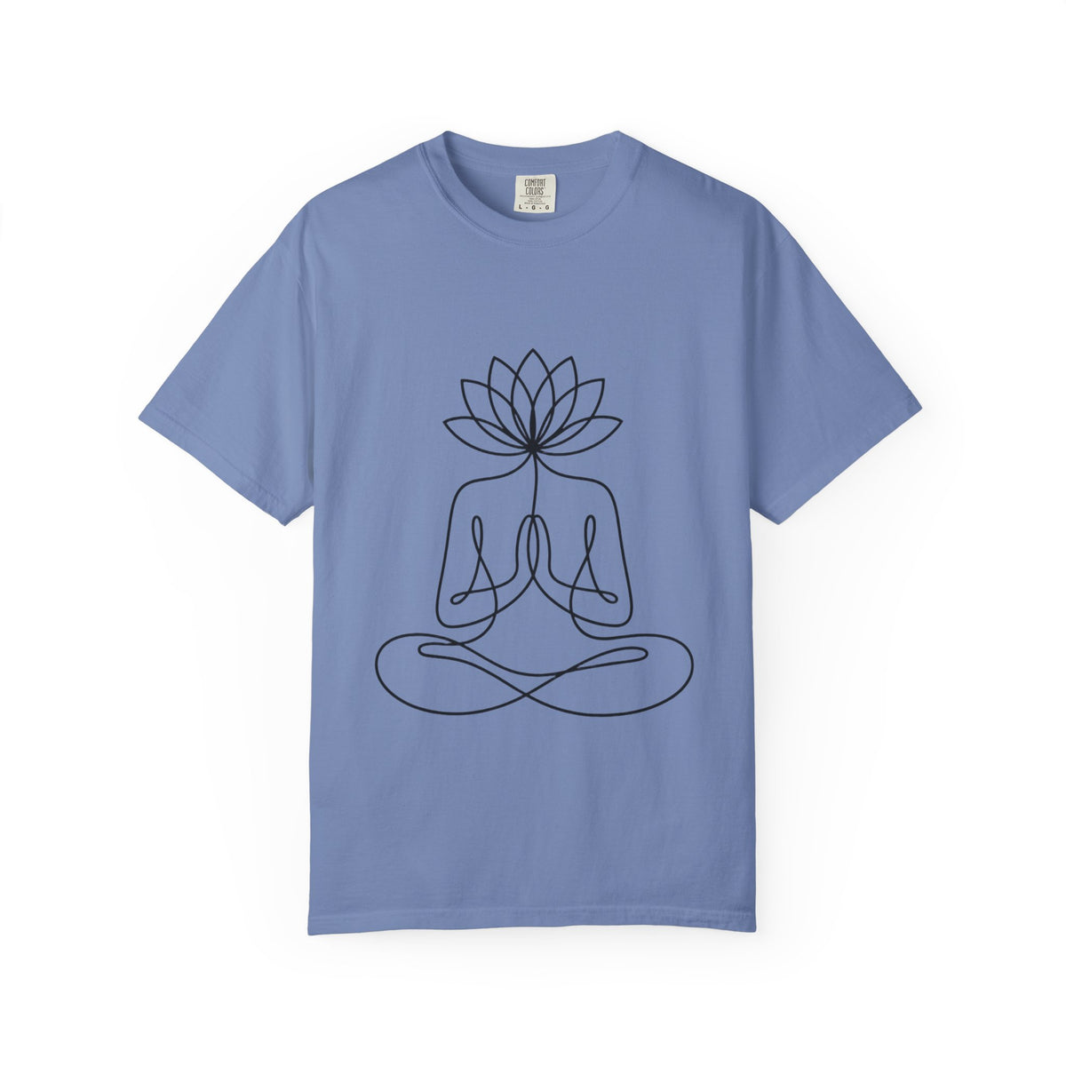 Lotus Flower Line Art Shirt, Minimalist Yoga T-Shirt, Breathe Meditation Tee, Continuous Line Lotus Tattoo Style Gift