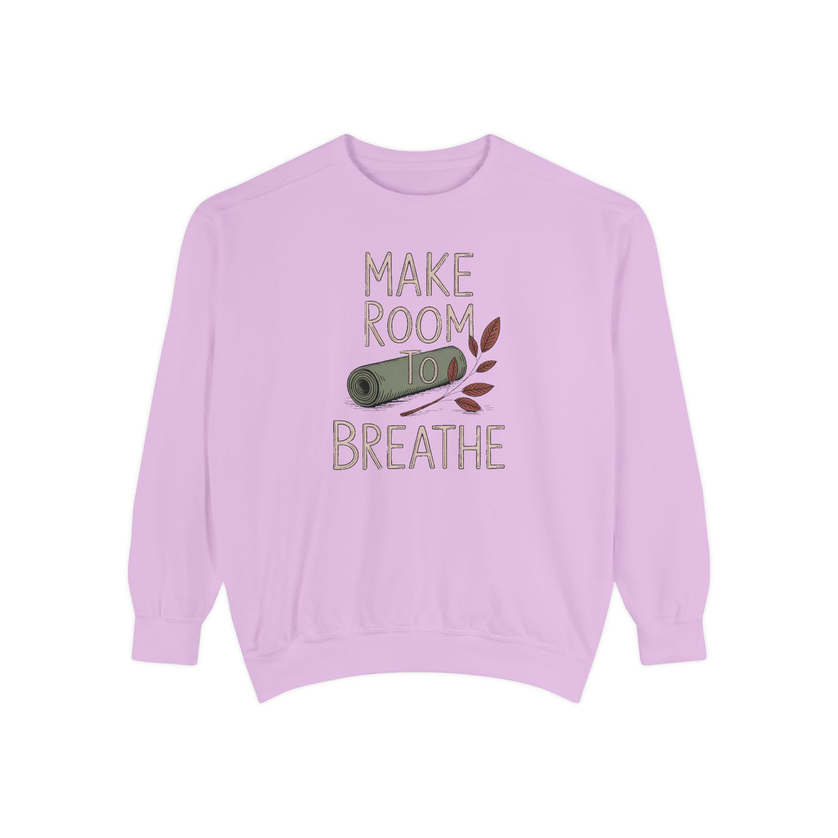 Yoga Lover Sweatshirt, Make Room To Breathe Crewneck, Yoga Hobby Gift, Embroidered Yoga Sweatshirt, Mindfulness Gift For Her, Yogi Pullover