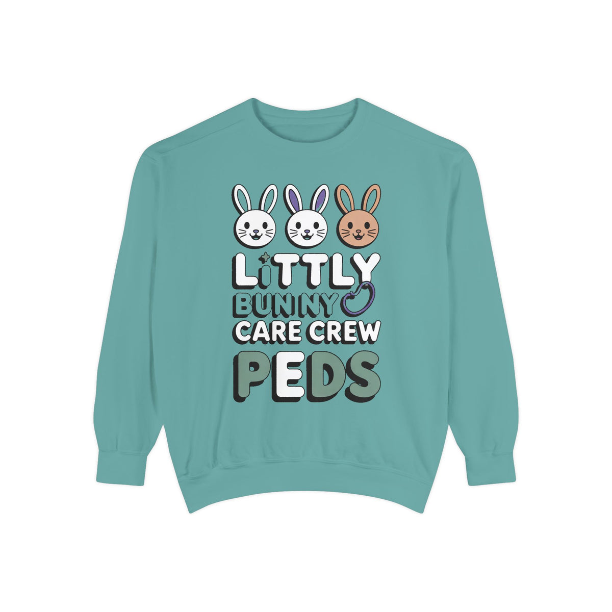 Pediatric Nurse Sweatshirt, Little Bunny Care Crew, Easter Gift For Peds Nurse, Cute Bunny Nurse Shirt, Easter Nurse Appreciation Sweatshir…