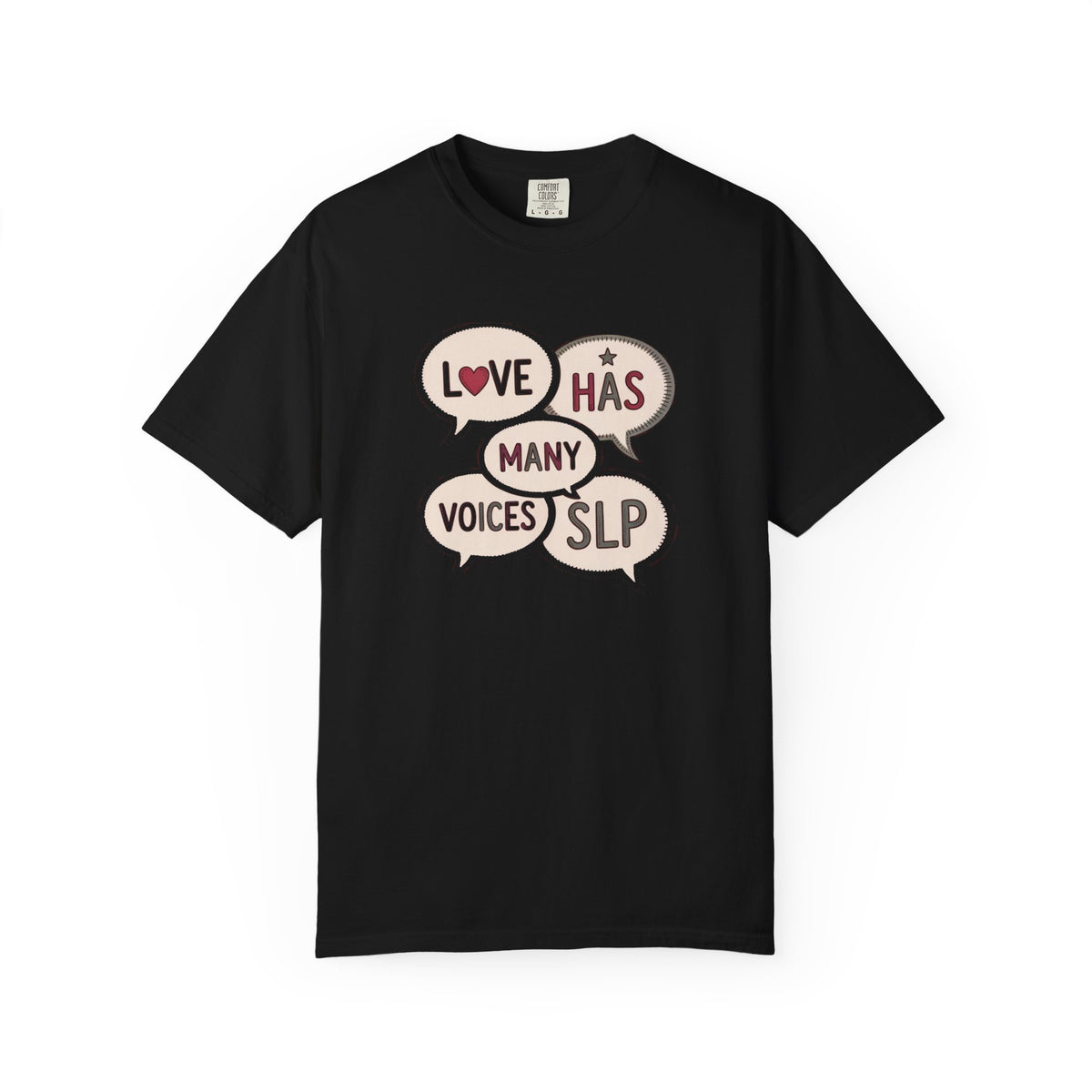 SLP Shirt, Speech Language Pathologist Valentine's Day Gift, Love Has Many Voices Tee, SLP Valentine Shirt, Speech Therapist Gift